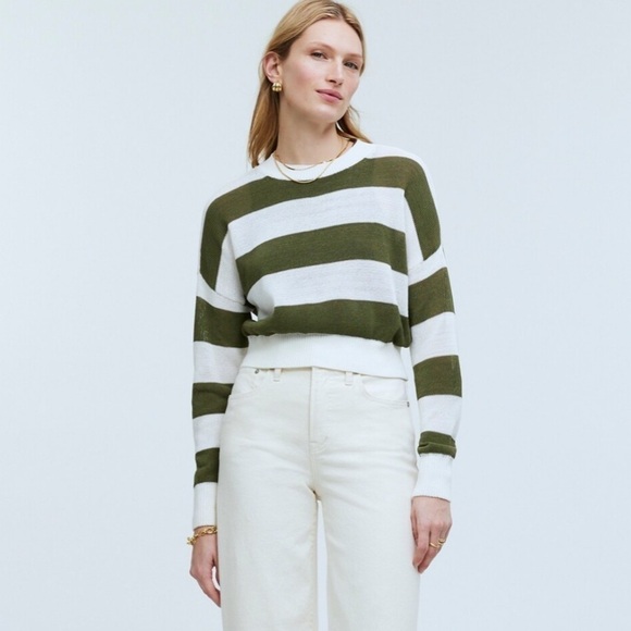 Madewell Loose-Knit Crewneck Sweater bright ivory - Picture 2 of 6